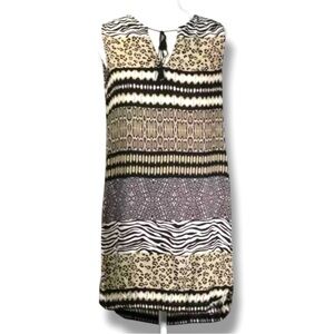Beachlunchlounge Size Large 100% Rayon Animal Print Sleeveless Tie Front Dress